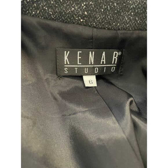 Kenar Studio Charcoal Tweed Wool Silk Blend Blazer size 6 - Picture 4 of 11